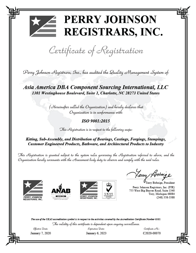 CSI-ISO 2015 certification